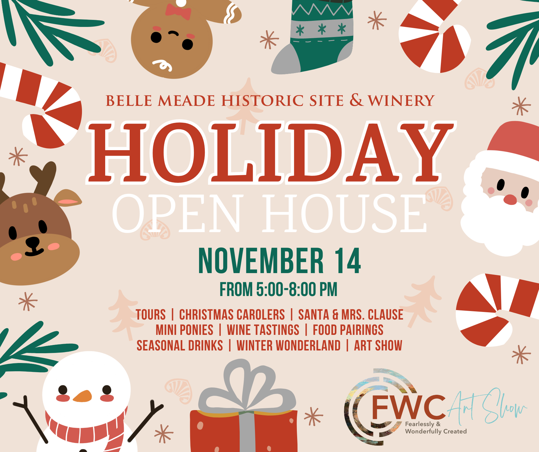 Holiday Open House Art Show logo, company name