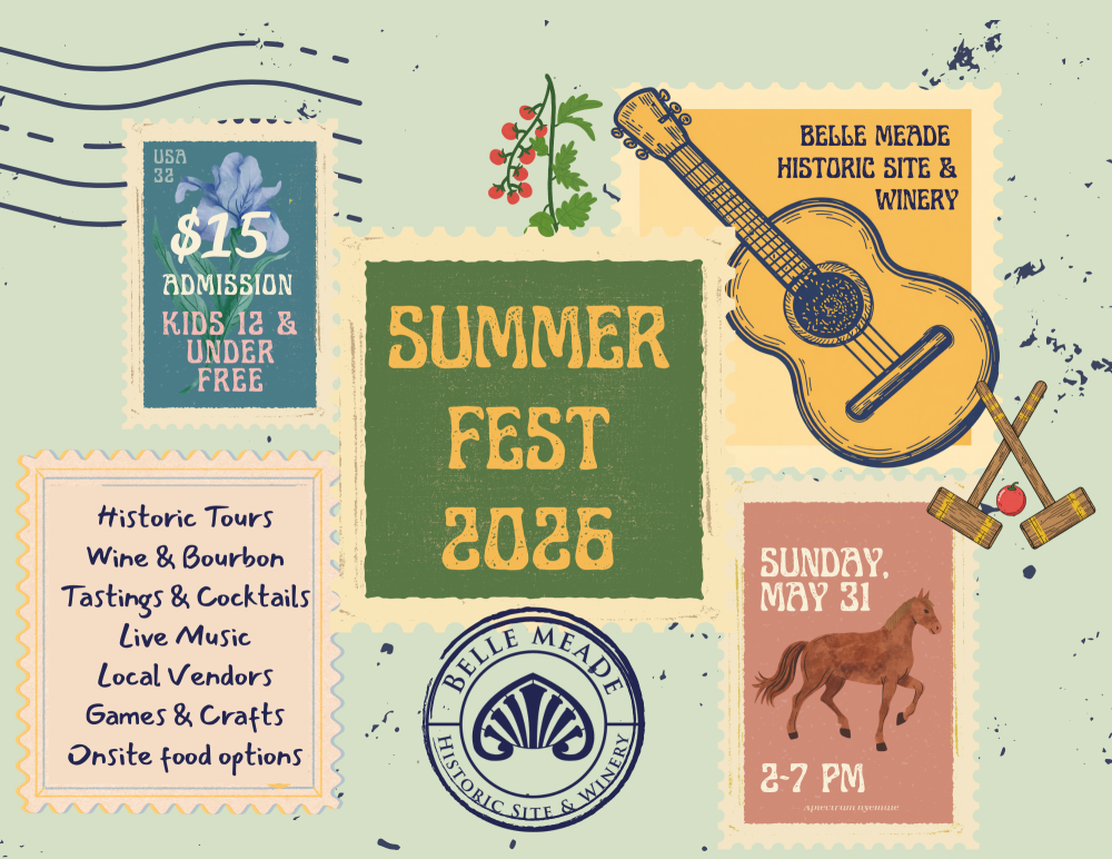 Summer Fest 2026 poster with guitar, horse image, and event details in artistic layout.
