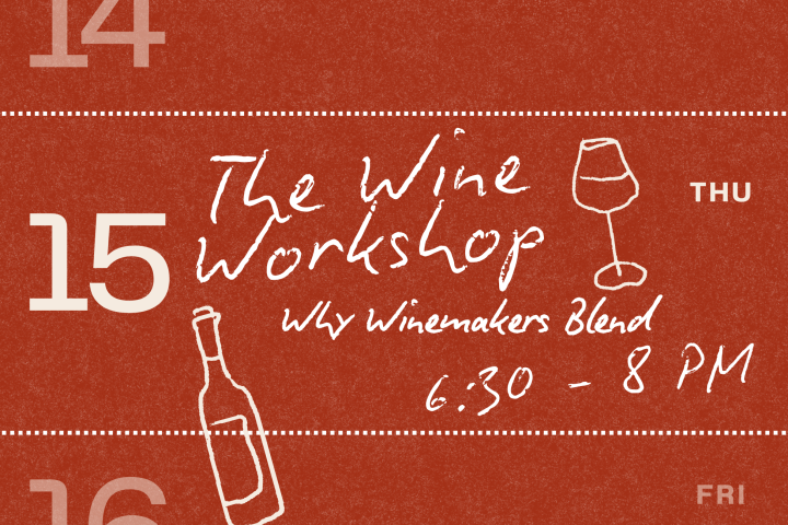 Wine workshop flyer with dates Oct 14-16 at Belle Meade Winery.